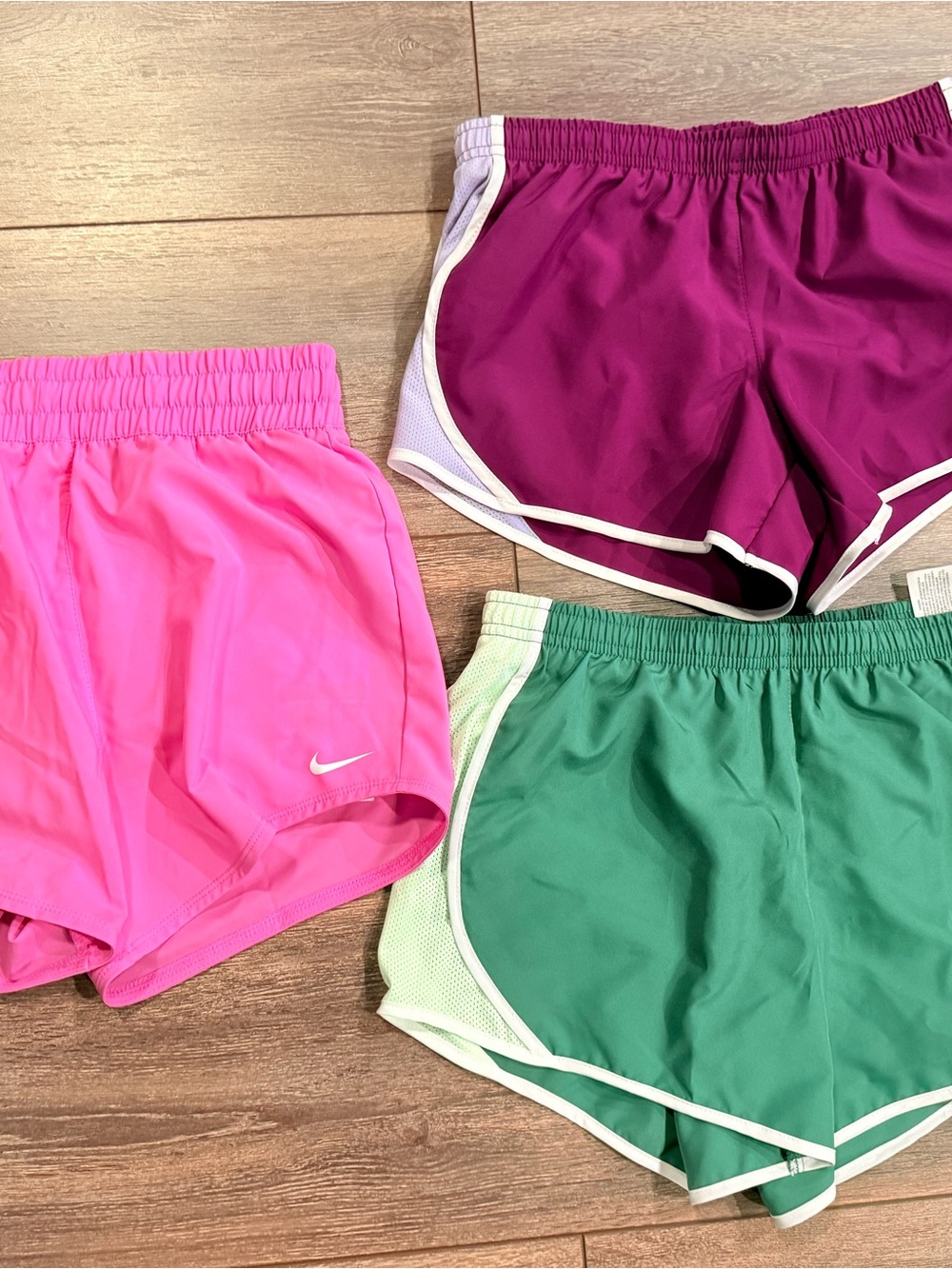 Nike Pink Kids Training Shorts with Mint Accent